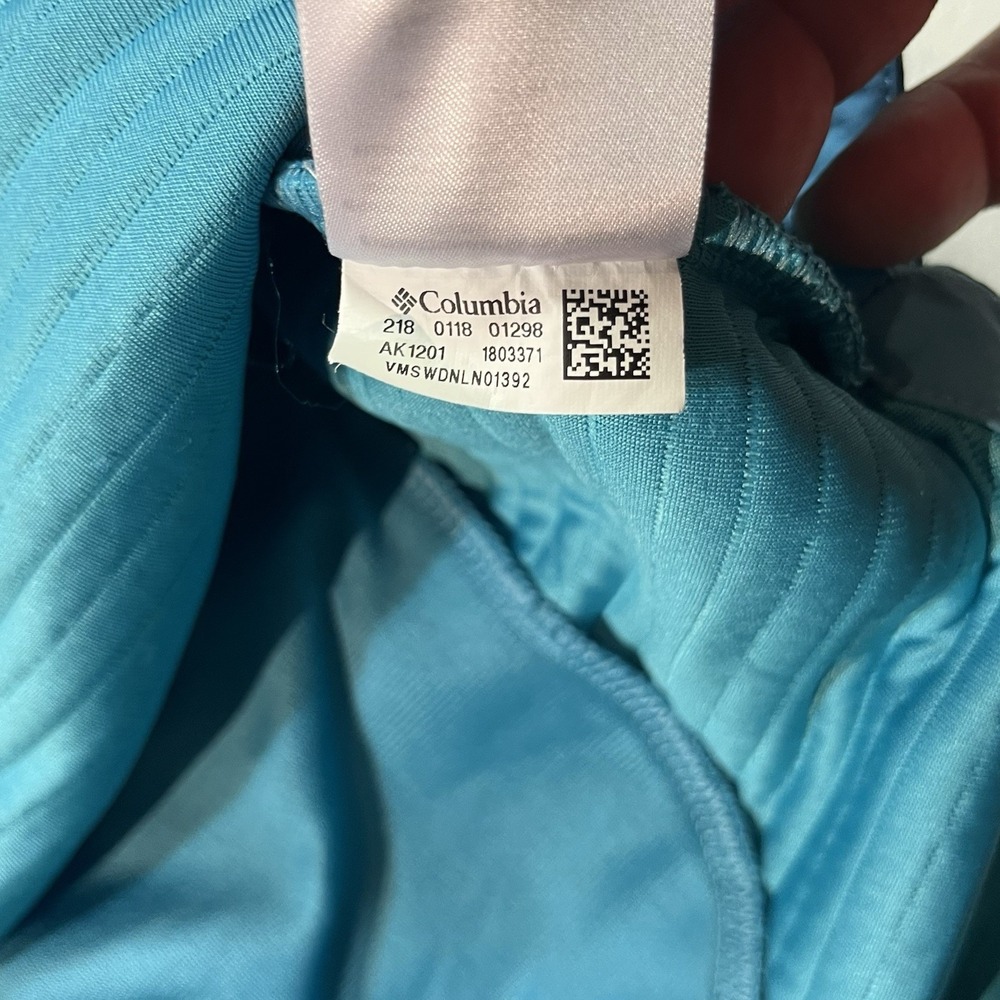 Columbia Women's Airtight Fleece 1/2 Zip Kangaroo Pouch Small Omni-wick EUC Teal - Picture 8 of 8